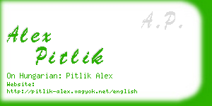 alex pitlik business card